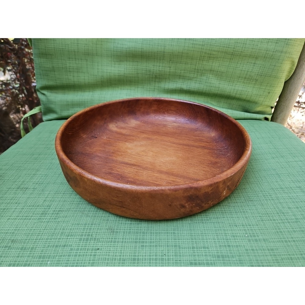 MCM Danish Teak Wood Bowl Server‎ Centerpiece Vintage Alfred Knobler 10" x2"